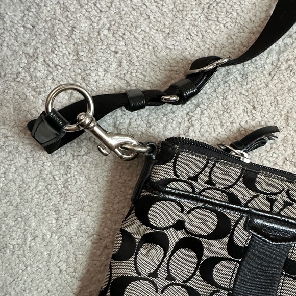 Coach Signature Black and Gray Crossbody Bag - Picture 5 of 11